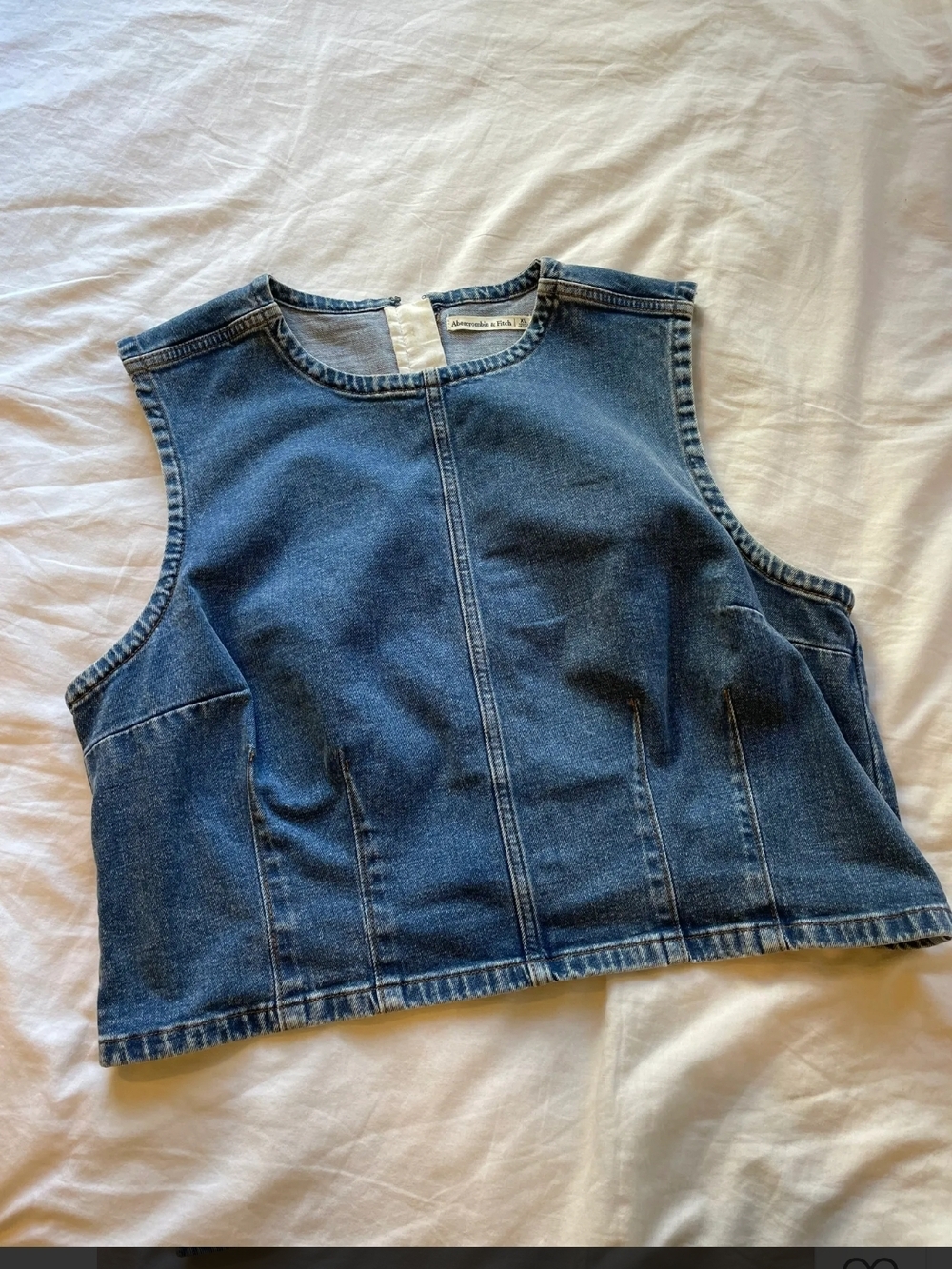 Abercrombie & Fitch Light Blue Denim Top - Picture 2 of 5